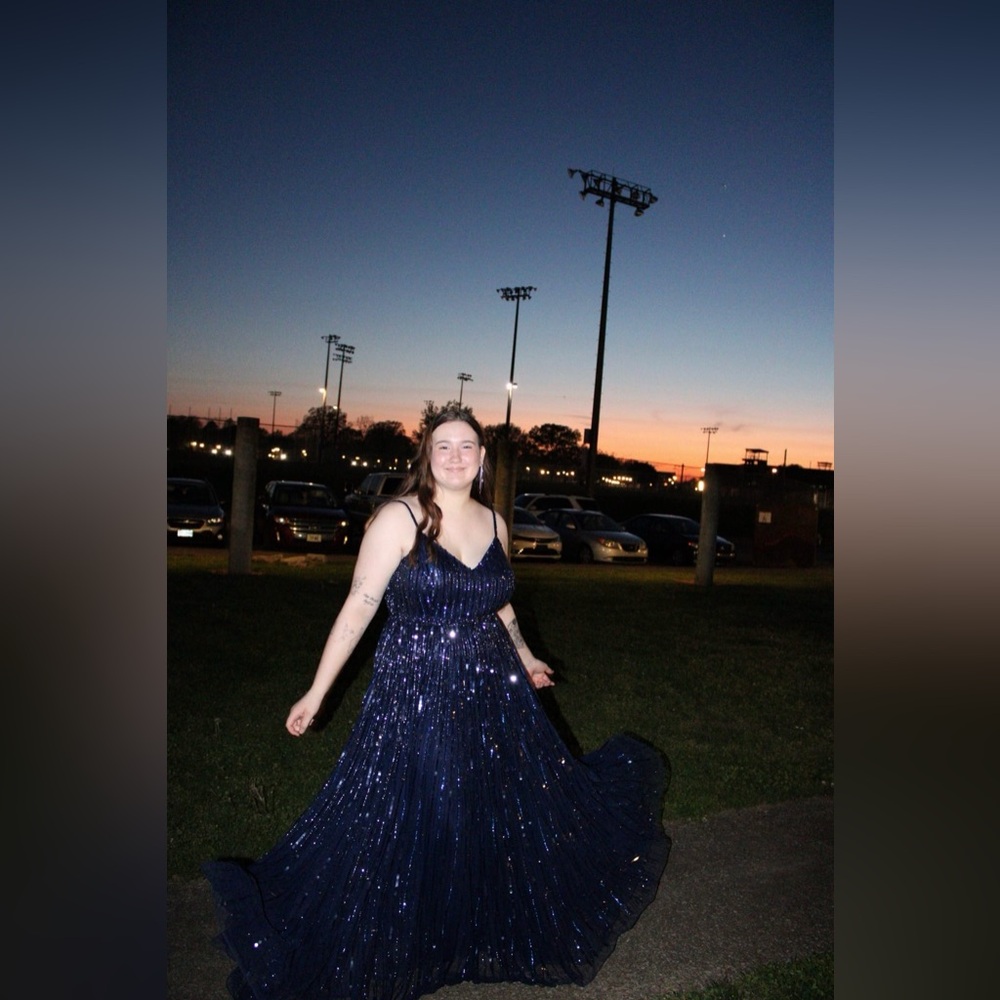 Mac Duggal Midnight Blue Sequin Dress